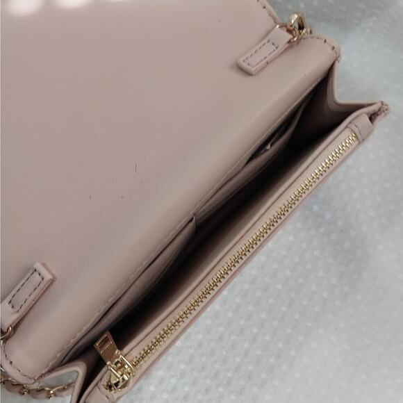 NWOT! BEBE! BABY PINK VEGAN LEATHER "DIAMOND" STUDDED LOGO MINI PURSE CROSSBODY! - Picture 10 of 14